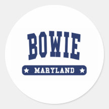 Bowie Maryland College Style t shirts Round Sticker