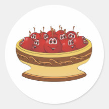 Bowl full of Cherries Cartoon Sticker