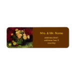 Bowl of Peonies and Rose,Vincent van Gogh.  World Return Address Label