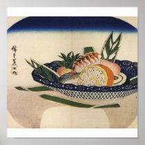 Bowl of Sushi, circa 1800's Japan. Poster