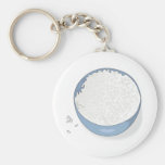 bowl of white rice keychains