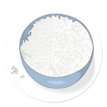 bowl of white rice stickers