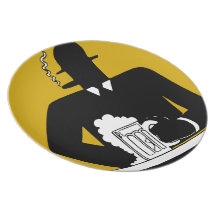 Bowler Beer and a Cigar Party Plate