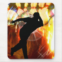 Bowler with Strike Explosion Mouse Pad