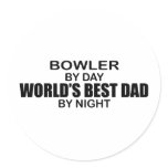 Bowler World's Best Dad by Night Stickers