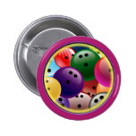 BOWLING BALL COLLAGE BUTTONS