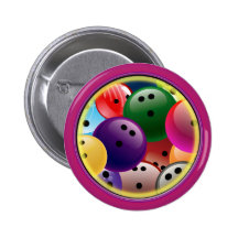BOWLING BALL COLLAGE BUTTONS