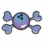 bowling ball Skull purple Crossbones Acrylic Cut Out