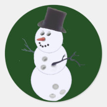 Bowling Ball Snowman Christmas Sticker