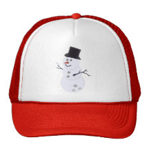 Bowling Ball Snowman Christmas Trucker Hats