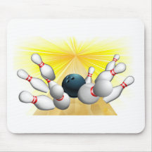 Bowling ball strike mousemat