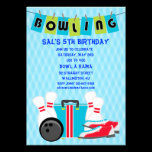 Bowling Banner Birthday Party Invitation invitations