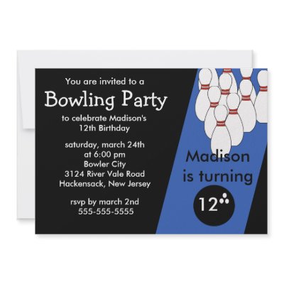 Bowling Birthday Party Invitation by celebrateitinvites