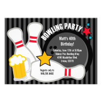 Bowling Birthday Party Invitation invitations