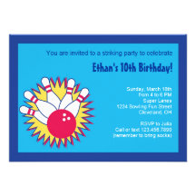 Bowling Birthday Party Invitation