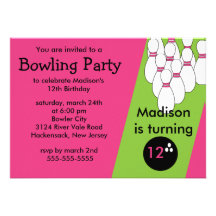 Bowling Birthday Party Invitation