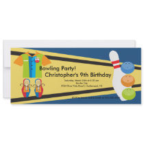 Bowling Birthday Party Invitation Retro