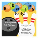 Bowling Birthday Party Invitation Retro