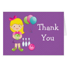 Bowling Birthday Party Thank You Card
