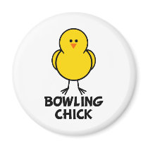 Bowling Chick Fridge Magnet