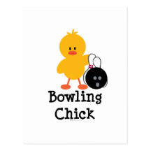 Bowling Chick Postcard