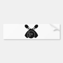 bowling club icon bumper stickers