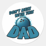Bowling Dad Round Stickers
