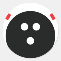 Bowling Devil Round Stickers