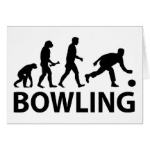 Bowling Evolution Greeting Card