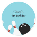 Bowling Fun Favour Stickers (Turquoise)