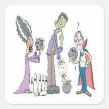 Bowling Gone Bad Square Sticker