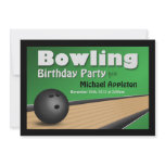 Bowling - Green Birthday Party Invitations