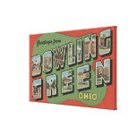 Bowling Green, Ohio - Large Letter Scenes Stretched Canvas Prints