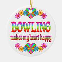 Bowling Heart Happy Christmas Tree Ornament