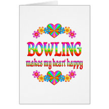 Bowling Heart Happy Greeting Card