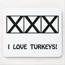 Bowling, I Love Turkeys T-Shirts & Gifts Mouse Pad