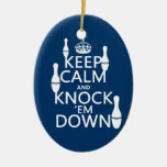 Bowling Keep Calm and Knock 'em Down - all colours Christmas Tree Ornaments