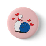 Bowling love pinback button