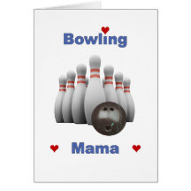 Bowling Mama Hearts Greeting Card