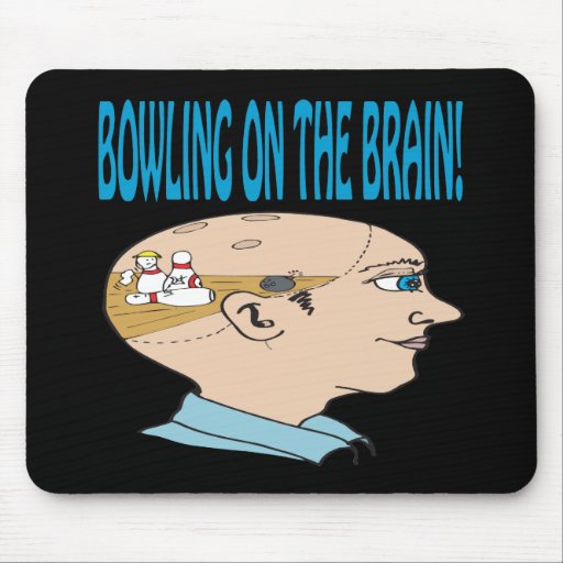 Bowling On The Brain Mouse Pads