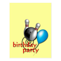 Bowling Party Invitations Customizable Post Card
