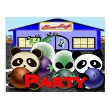 Bowling Party Invitations Customizable Postcard