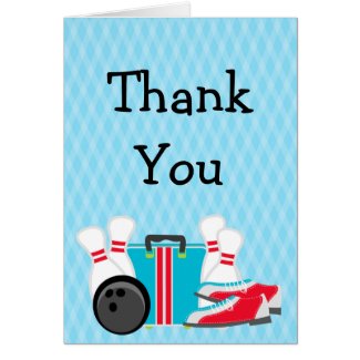 Bowling Party Thank You Card