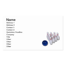 Bowling Pins and Ball Business Card Templates