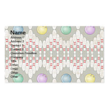 BOWLING PINS & BALLS DESIGN BUSINESS CARD TEMPLATE