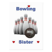 Bowling Sister Hearts Business Card Template