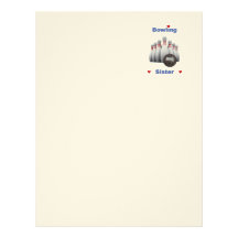 Bowling Sister Hearts Letterhead Template