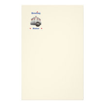 Bowling Sister Hearts Personalized Stationery