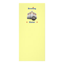 Bowling Sister Hearts Rack Card Design