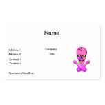 bowling skull and cross pins hot pink and green business card